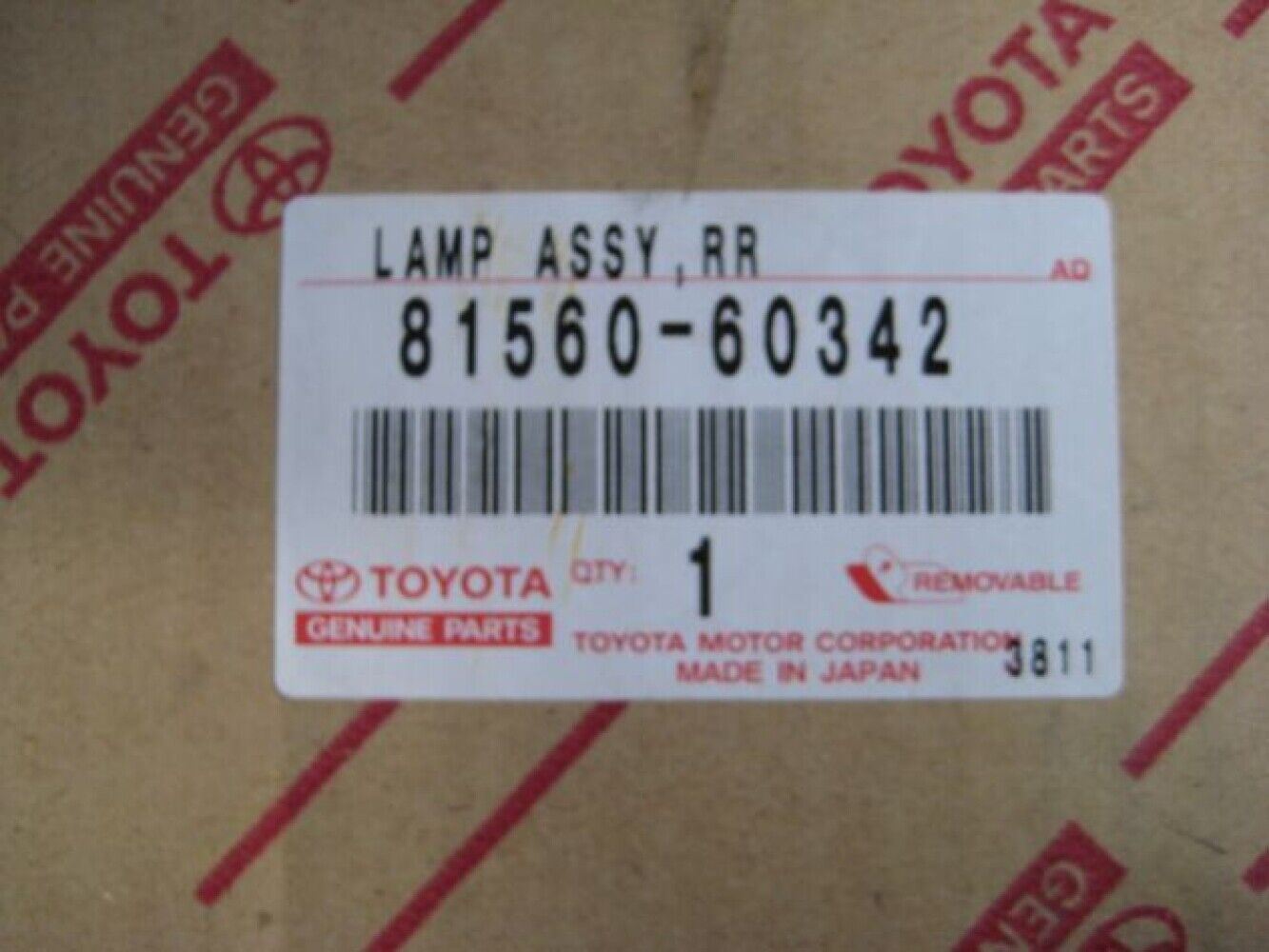 TOYOTA Genuine LAND CRUISER Rear Combination Lamp Assy LH 81560-60342