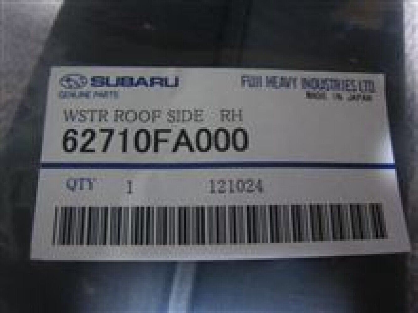 SUBARU Genuine Impreza GC8 WRX STI Right Side Door Weatherstrip Seal 62710-FA000